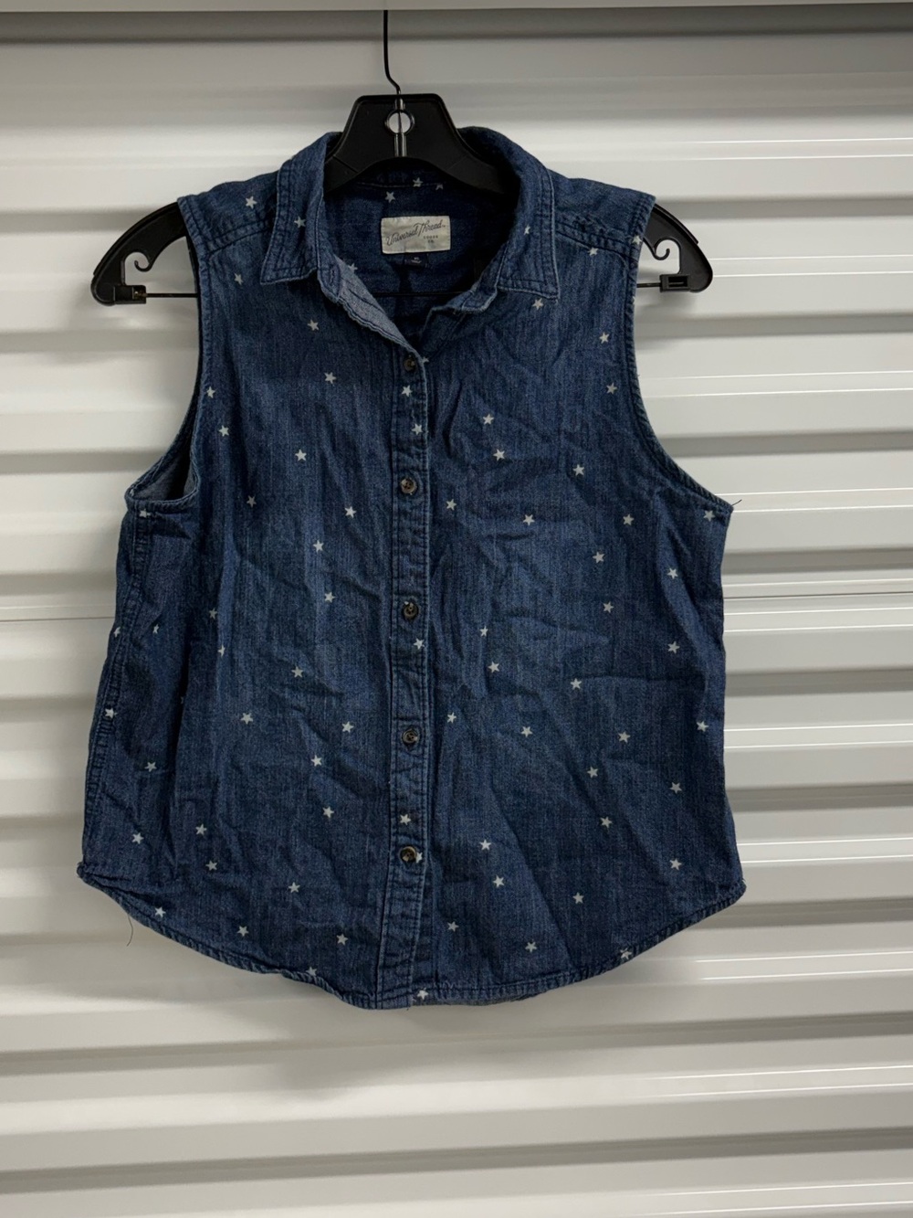 Cat & Jack Girls Blue Sleeveless Denim Star Button-Up Vest M